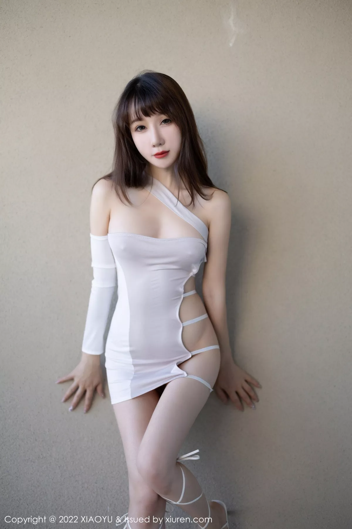 [XiaoYu画语界]Vol.900_模特波巧酱浅紫色露肩连衣短裙配白色高跟秀曼妙身姿迷人写真81P